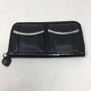 Brighton NWT Venezia Black Leather Zip Wallet